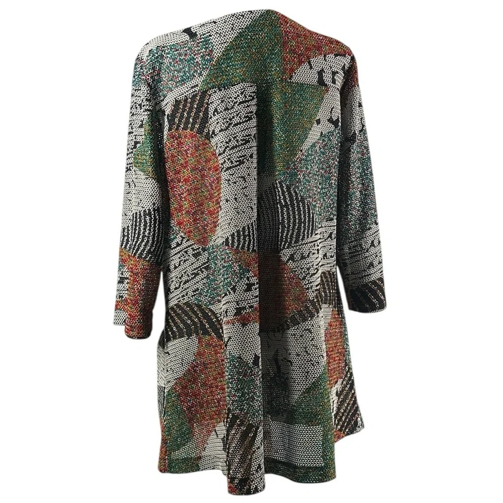 Joseph Ribkoff Mesh cost Funky Art-to-Wear Design cardigan tunic sz 8 - Picture 3 of 8